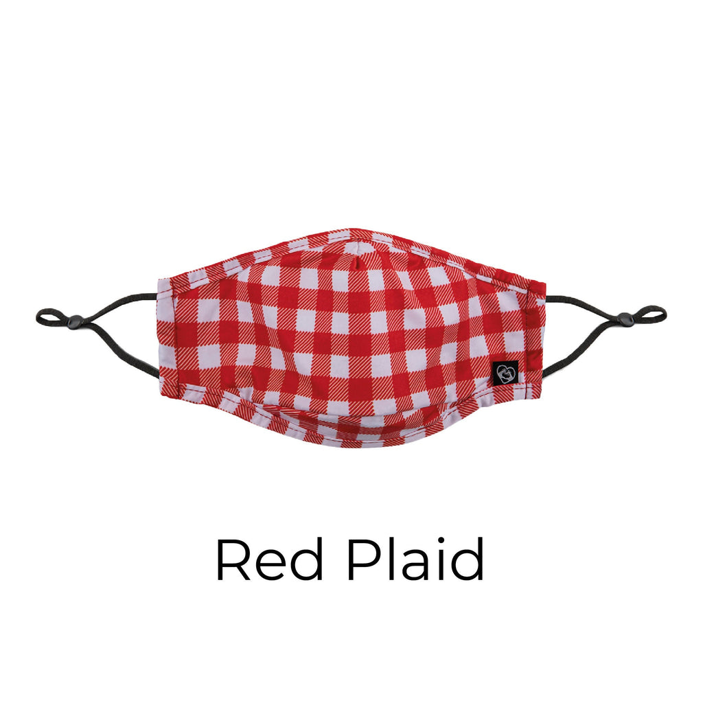 Plaid Pattern Face Mask For Adults. Filter Pocket, Nose Wire, Washable, Breathable and Adjustable Face Mask. Made in USA Rave Mask
