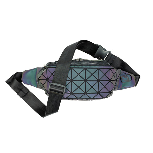 FannyPack Luminous - Holographic Reflective - Chameleon Effect - Irredescent Rainbow - 2 Pouches - Adjustable Belt - Best Gift Ideas
