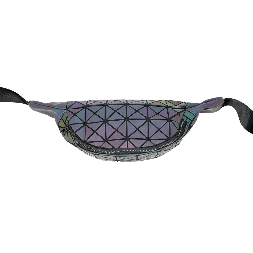 FannyPack Luminous - Holographic Reflective - Chameleon Effect - Irredescent Rainbow - 2 Pouches - Adjustable Belt - Best Gift Ideas