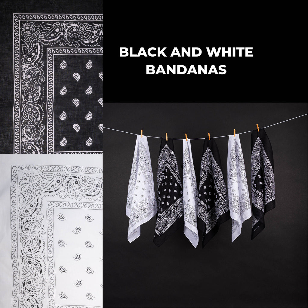 Black & White Paisley Bandana | DIY Face Mask | Headwear | Dimensions 20in x 20in | Cotton Face Mask | Face Cover | Perfect Accessory