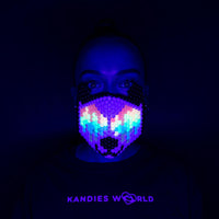 Trippy Acid Panda Bear Glow-in-the-Dark Surgical Kandi Face Mask