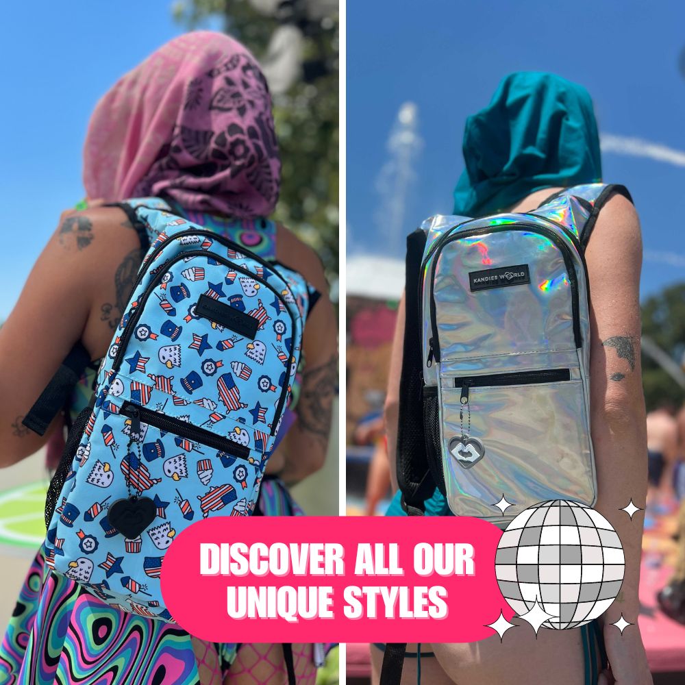 holographic disco mini hydration backpack Pink Holographic Hydration Pack