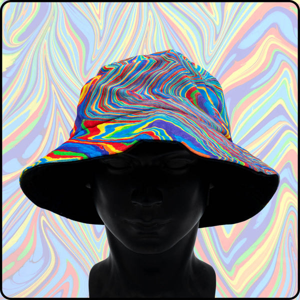 Rainbow Road RGB Hydro-Dipped Bucket Hat