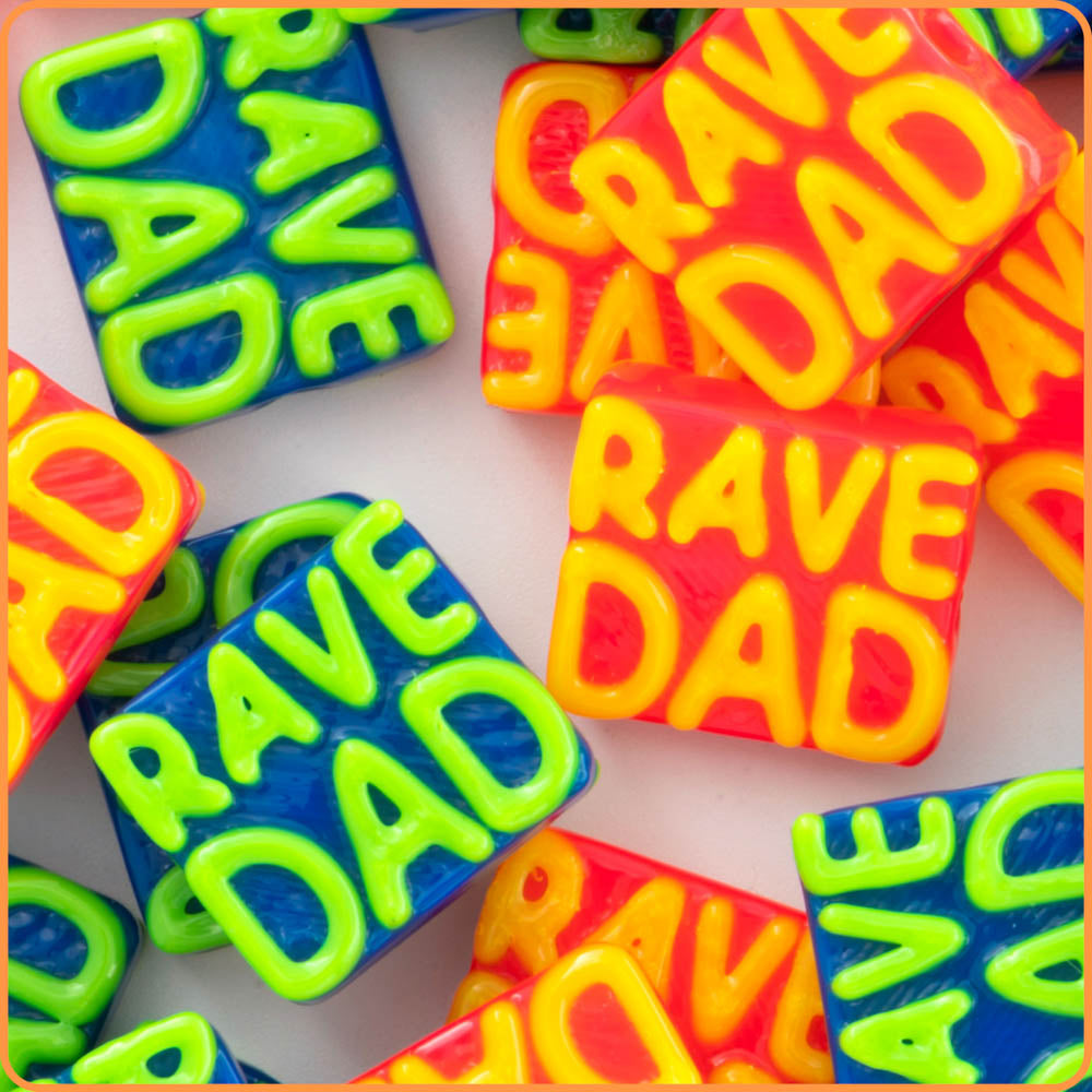 Dad Raver EDM Themed Custom Beads | Music Festival Beads | Kandies World
