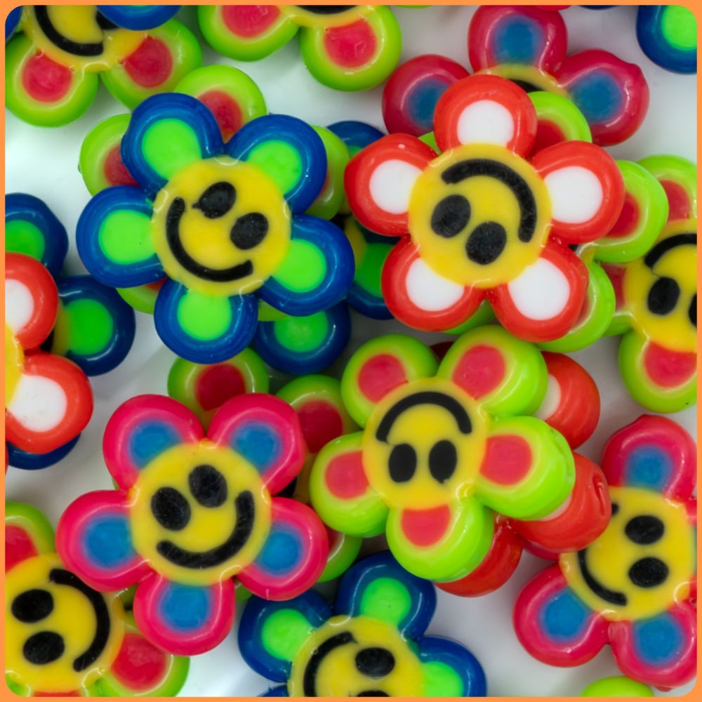 Smiley Flower Custom Beads