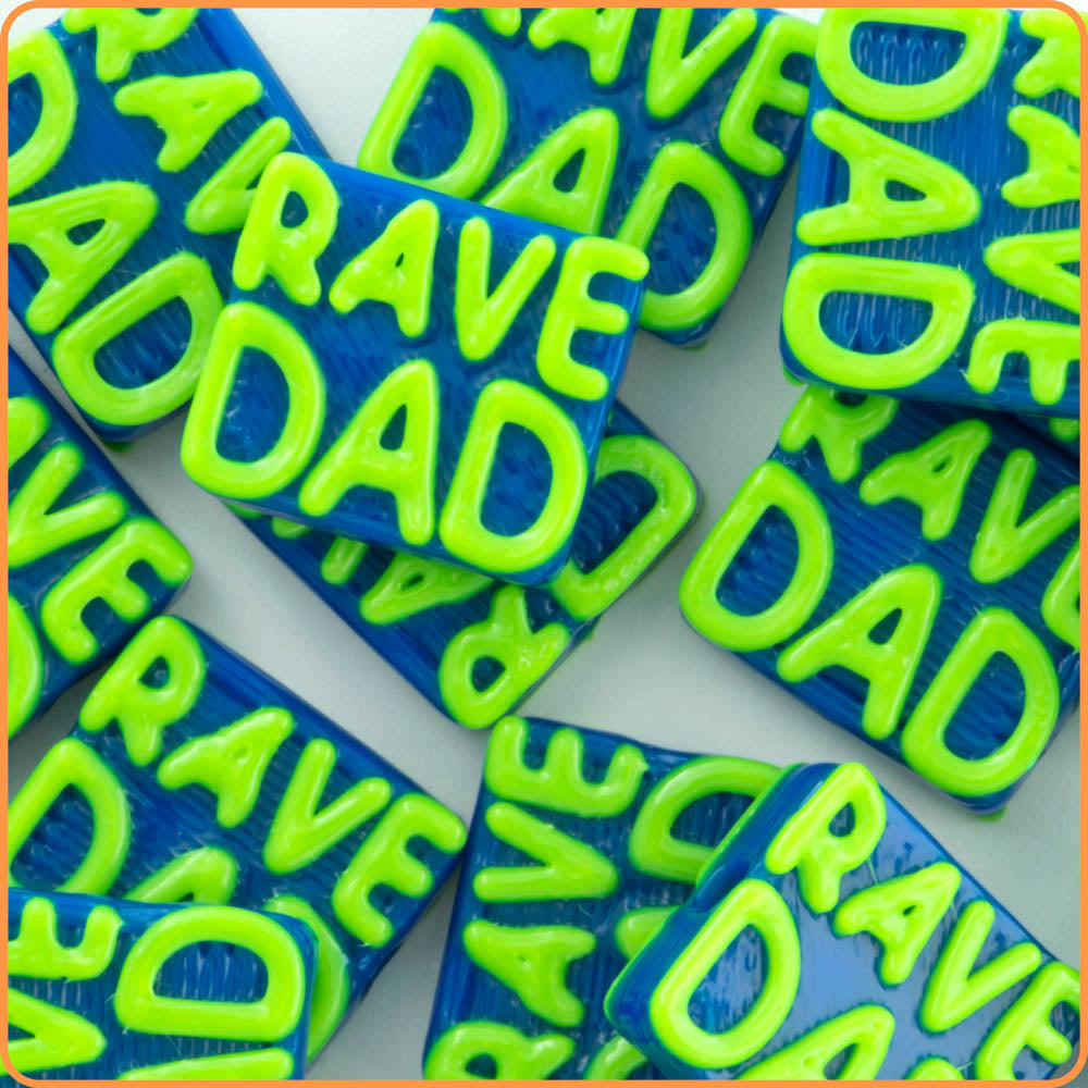 Dad Raver EDM Themed Custom Beads | Music Festival Beads | Kandies World