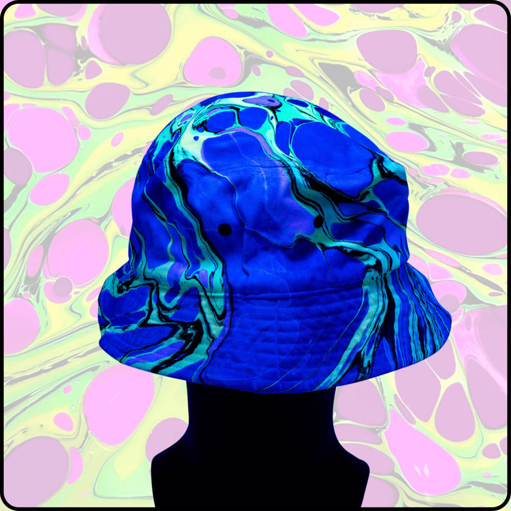 Pollution Hat Design Toxic Waste UV Hydro-Dipped Bucket Hat | Festival Marble Hat – Kandies ...