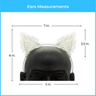 LED Cat Ears - White Lace/Pink LED