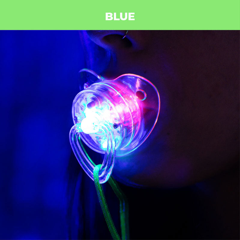 LED Pacifier Binky Necklace - Rave Essentials - for Festivals 3 / Blue