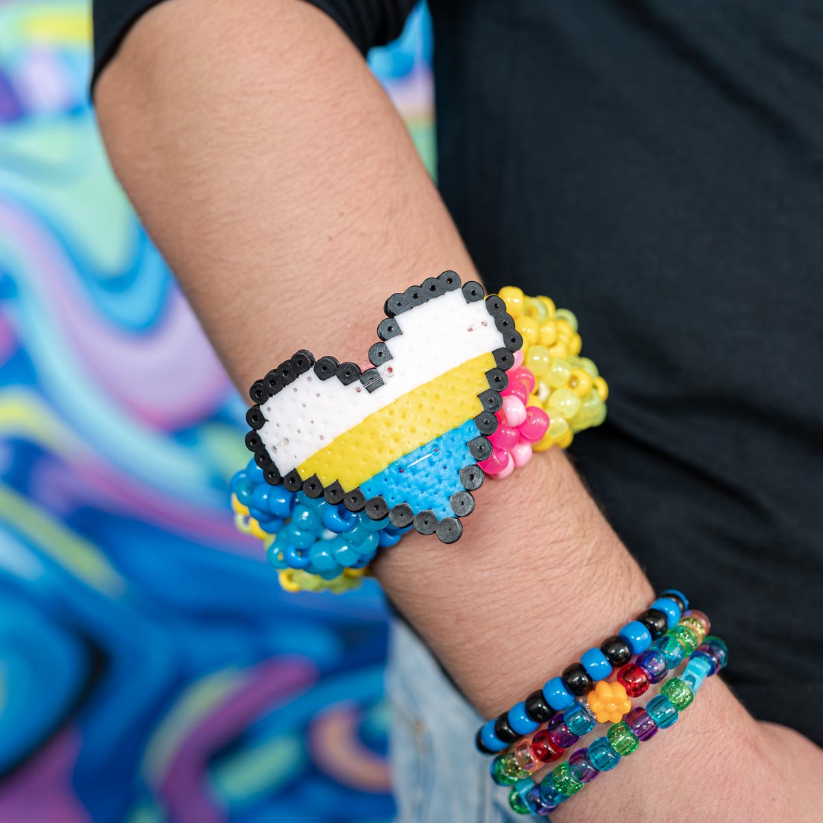 Rave Bae // Festival Rave Kandi Charm Bracelet // With Heart