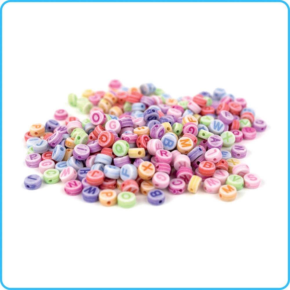 Alphabet Pastel Round Beads - 300/Pack