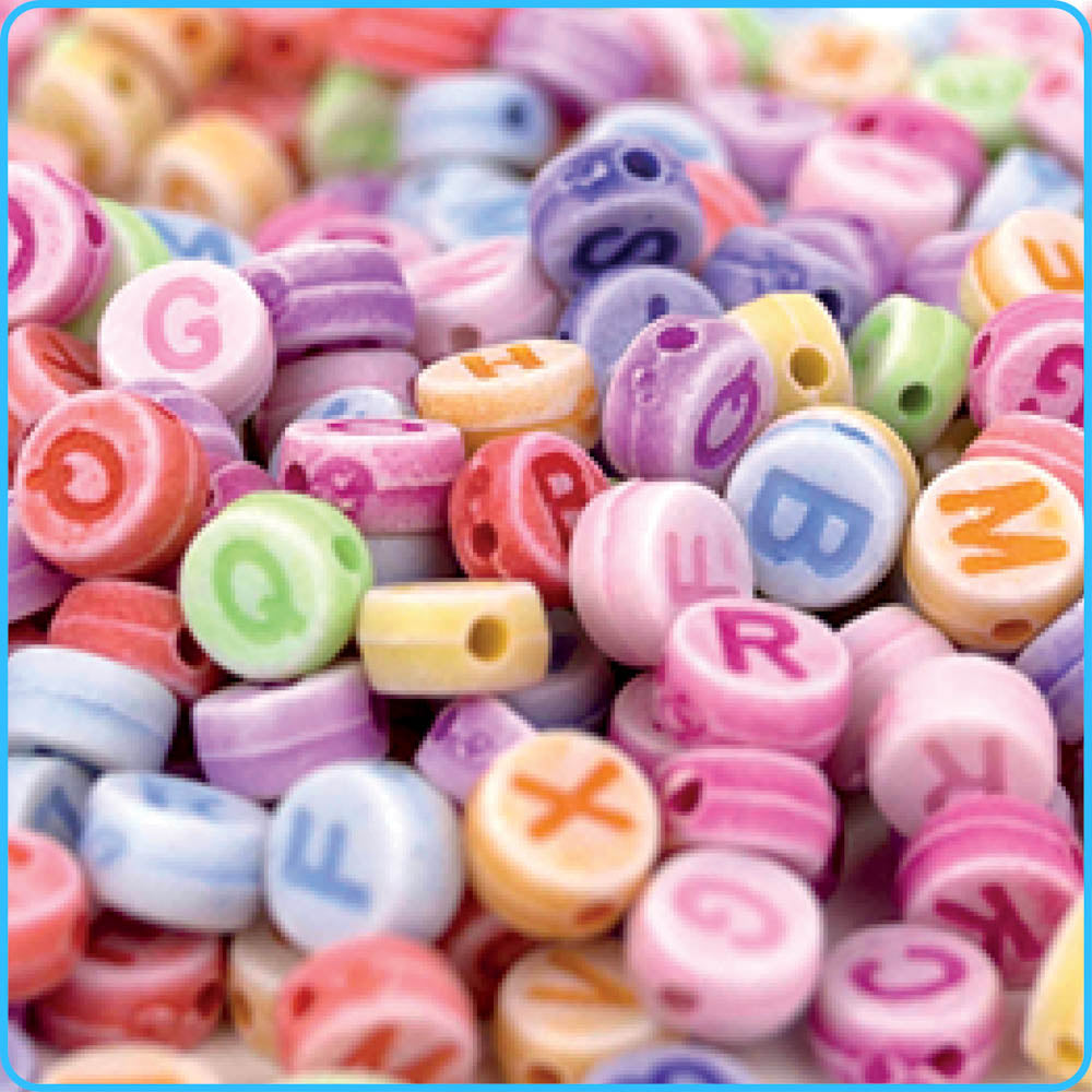 Alphabet Pastel Round Beads - 300/Pack