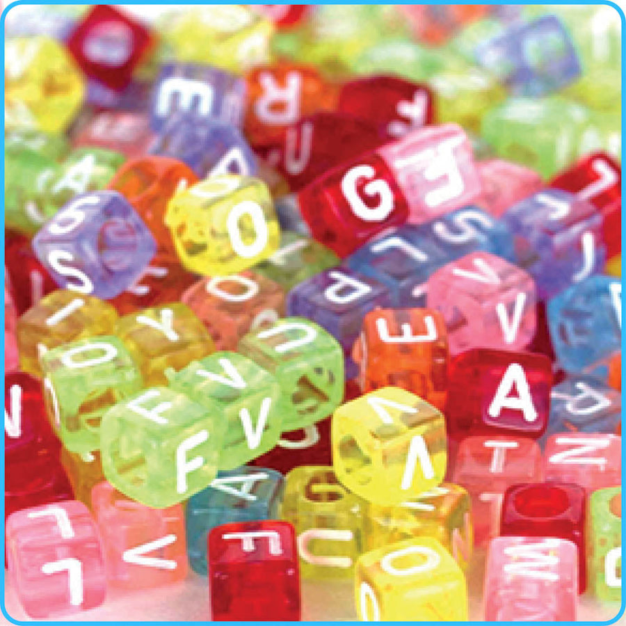 Alphabet Translucent Rainbow Cube Beads - 6mm - 300/Pack