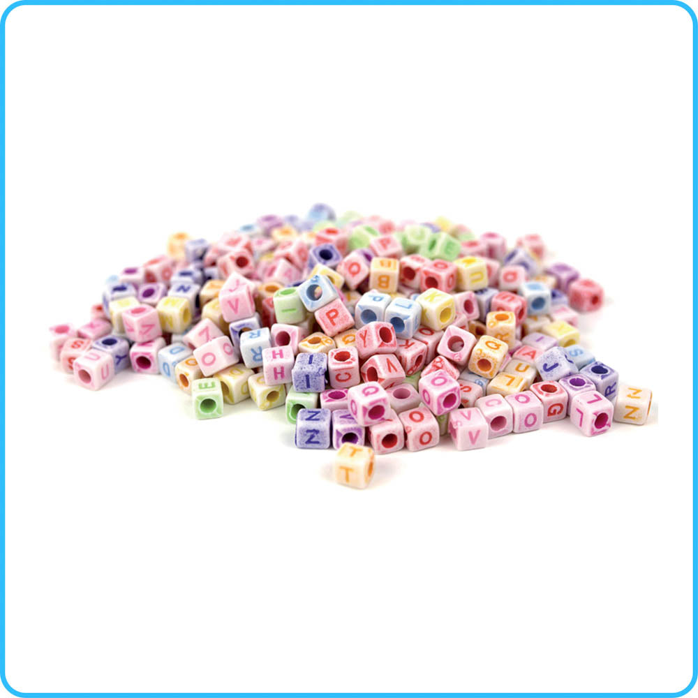 Custom Neon Pastel Glass Bead Bracelet Letter & Number Beads