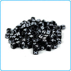 Alphabet Black Cube Beads - 6mm / 7mm - 300/Pack