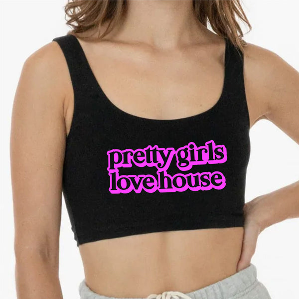 Shazam Pretty Girls Love House Sports Bra