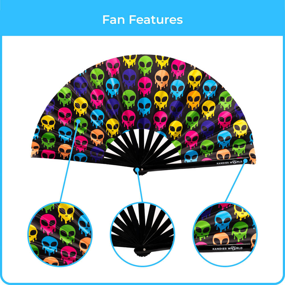 Drippy Aliens - Custom Festival Folding Hand Fan