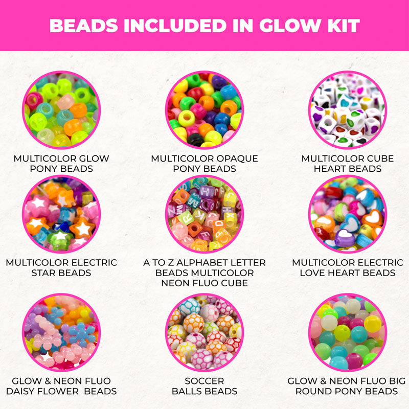 Glow Beads Bracelet Making Kit Glow In The Dark Pony - Temu Australia