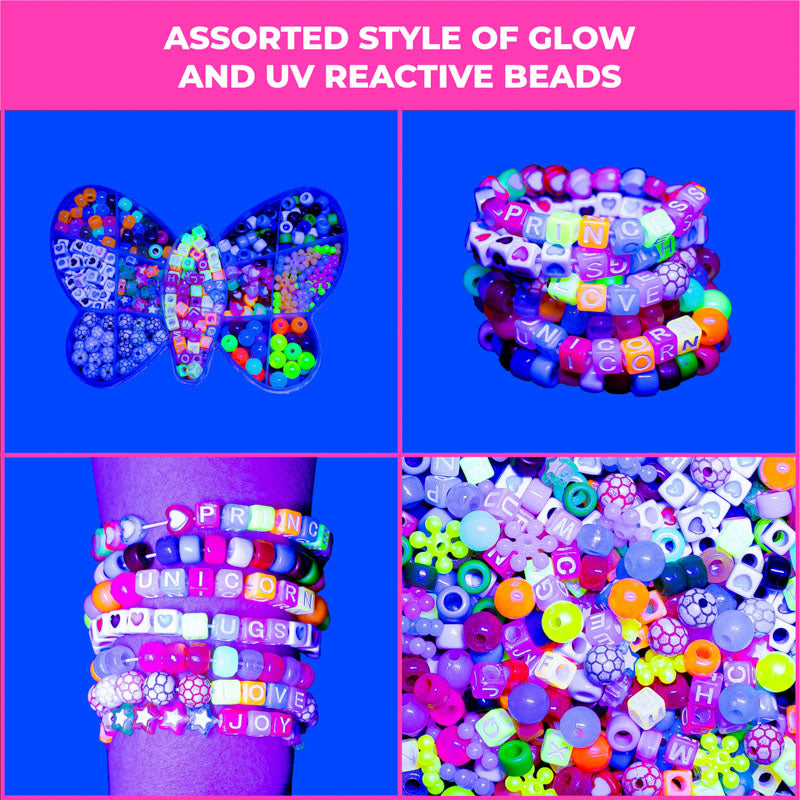 400-Piece Glow Beads Jewelry Making Kit - Versatile & Safe DIY Craft Set for Kids, Teens & Adults - Create Custom Bracelets, Necklaces, Earrings 