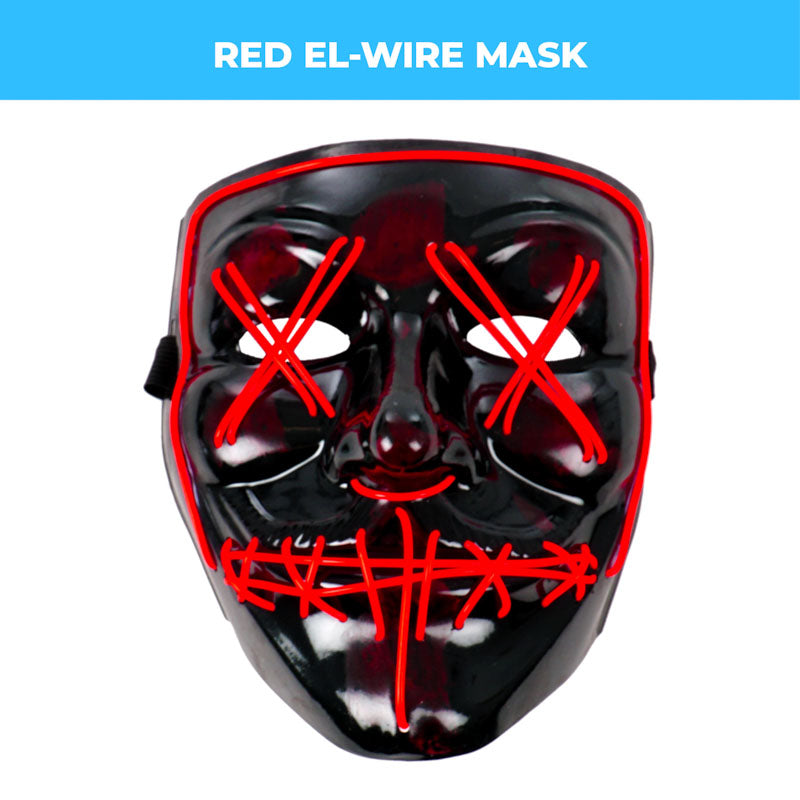 EL-Wire Purge Party - Black Light-Up Mask - Rave mask - Halloween – Kandies World