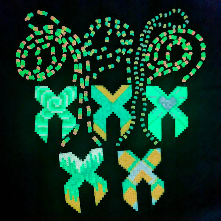 Excision Glow-in-the-Dark Custom Perler Necklace - Kandies World Glow Color Drip