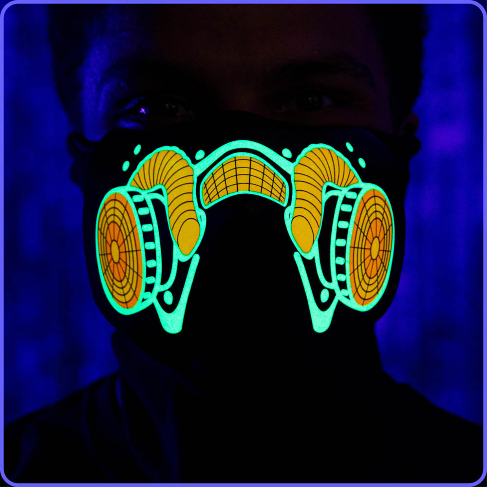 Graffiti LED Sound Reactive Mask | Festival Rave Face Mask | Light Up ...